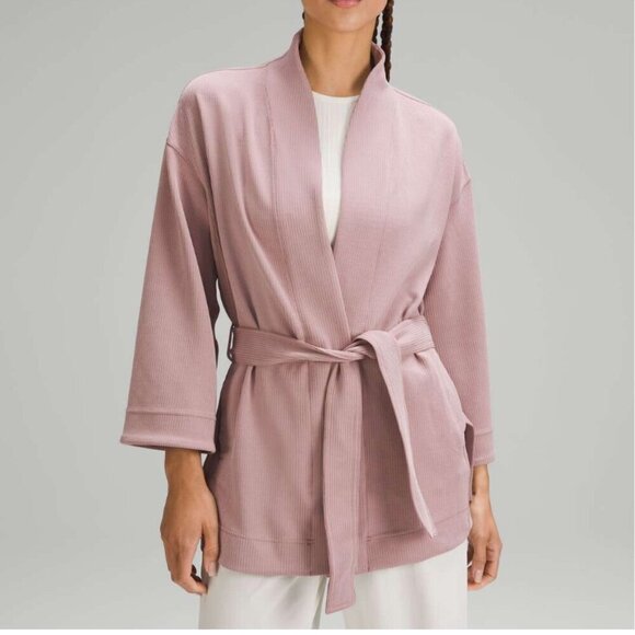 Lululemon Ribbed Softstreme Belted Wrap Twilight Rose - Picture 6 of 6